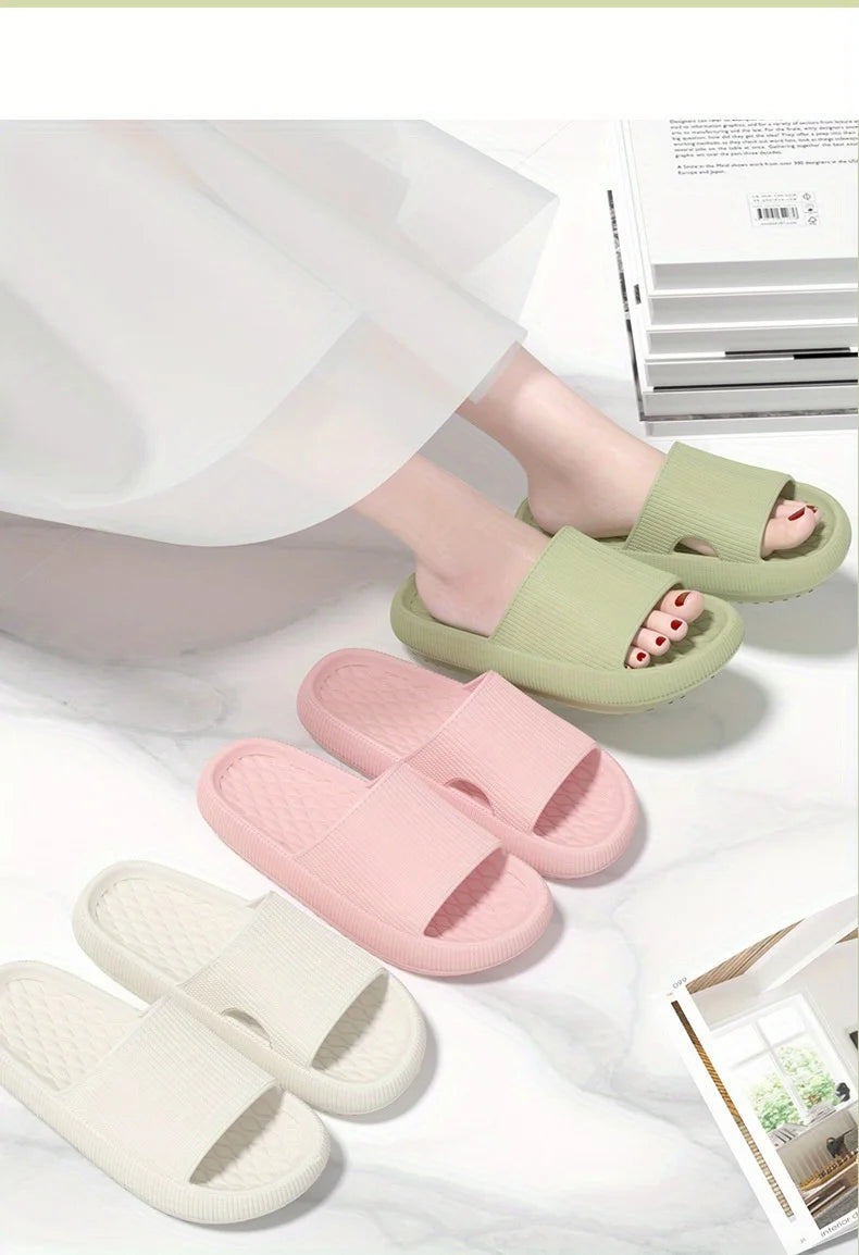 Women Thick Platform Cloud Slippers EVA Soft Sole Pillow Slides Summer Beach Flip Flops Women Non Slip Bathroom Home Slippers