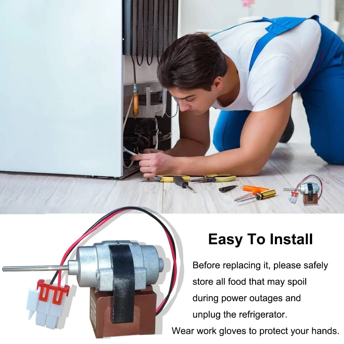 D4612AAA22 Refrigerator Fan Motor DC 13V 2.5W 1100RPM 0.178A Fridge Motor Freezer Evaporator Fan Motor