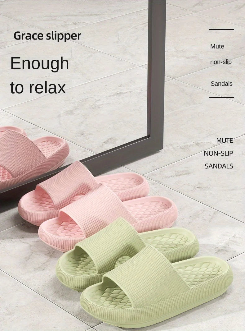 Women Thick Platform Cloud Slippers EVA Soft Sole Pillow Slides Summer Beach Flip Flops Women Non Slip Bathroom Home Slippers