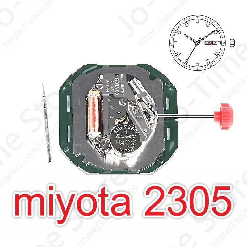 Miyota 2305 Standard Quartz Movement Day-Date Display Japan Origin Spain And English 2305-20A