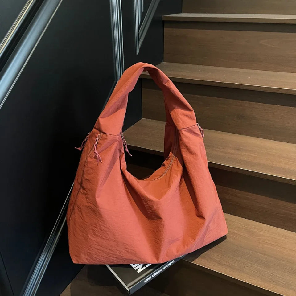 Japanese Fashion Casual Nylon Tote Bag Women 2025 New Style Trend All-match Large Capacity Underarm Bag Commuter Shoulder Bag