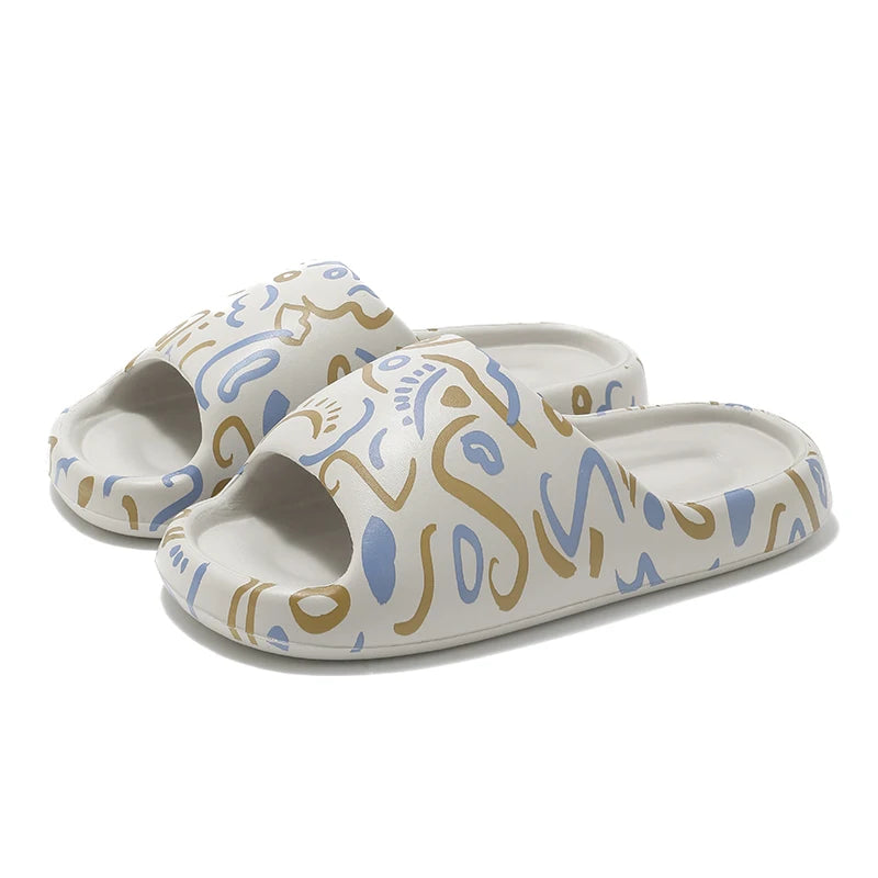 Soft Home Slippers Couple Summer Indoor Skid Proof Bathroom Slippers Sandals Hotel Solid Color Men Women Flip Flops Flat Shoes