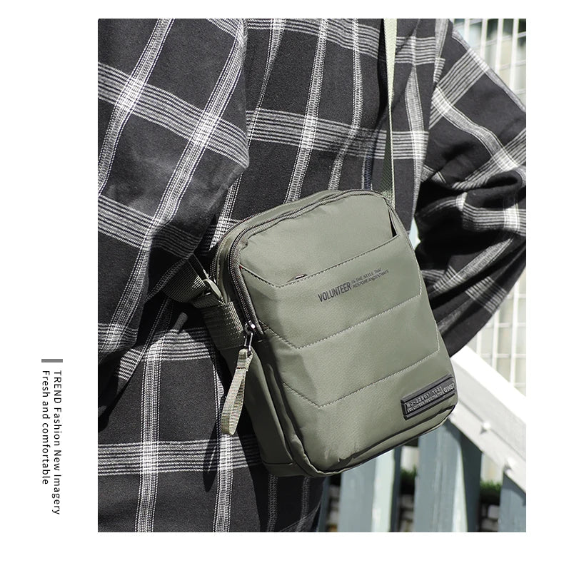 Volunteer Crossbody Bags for Men Waterproof Oxford Cloth Phone Sling Bag Male Light Weight Hiking Climbing Shoulder Bag 1713-12