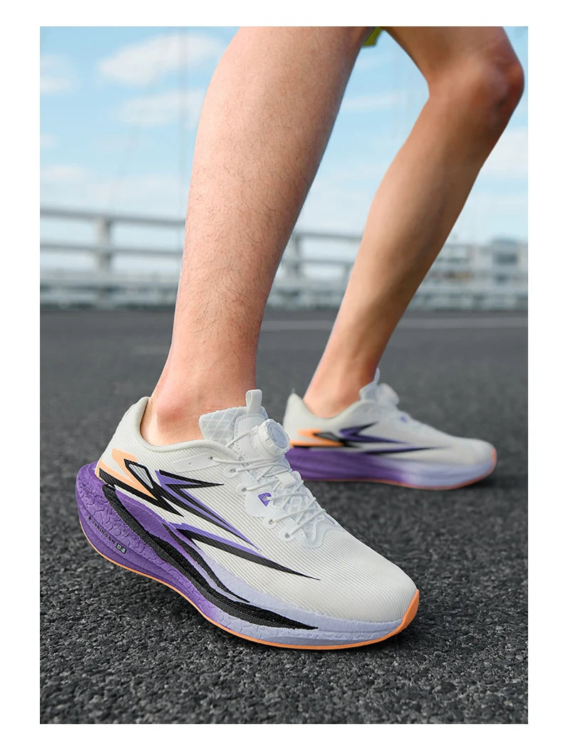 Running Sneakers Men Lightweight Breathable Wear-Resistant Carbon Plate Shoes Comfort Marathon Athletic Sports Shoes for Man