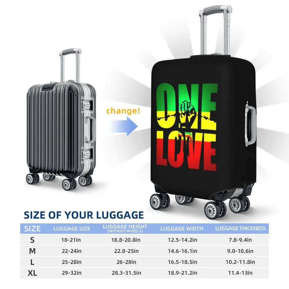 Custom Cute Jamaica Rasta Judah Lion Rastafari Flag Luggage Cover Protector Dust Proof Travel Suitcase Covers