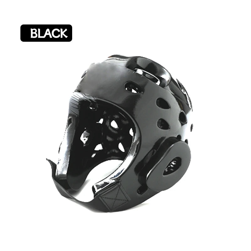 White Taekwondo Helmet Red Black BLue Headgear Face Mask Karate Kick Boxing Head Guard for Kids Adult Logo Customized Quality