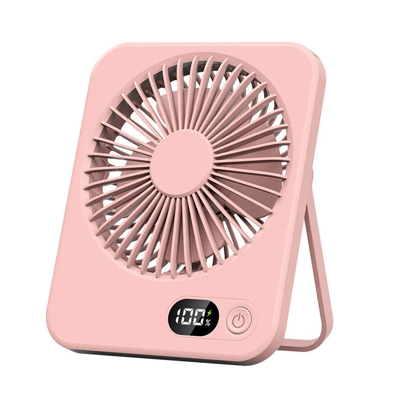 Portable Mini Desk Fan 2025 New USB Charging Rapid Cooling With Digital Display Desktop Air Circulator 5-Speed 180° Adjustable
