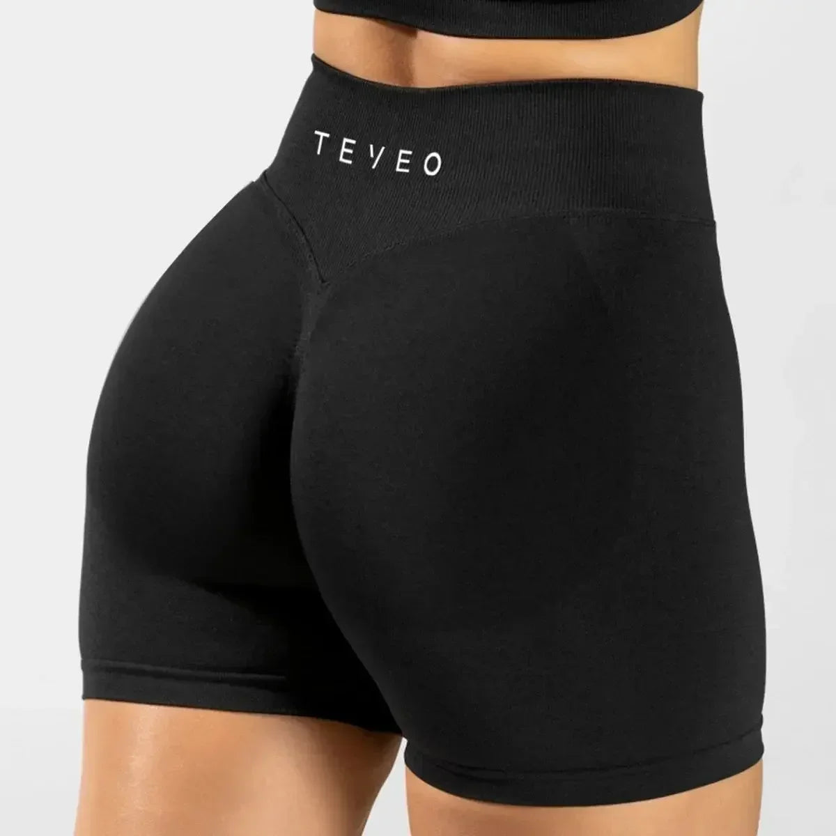 TEVEO Yoga Shorts Impact Gym Shorts Ladies Fitness Exercise Shorts High Belt Yoga Shorts Workout Scratch Ass Seamless Leggings
