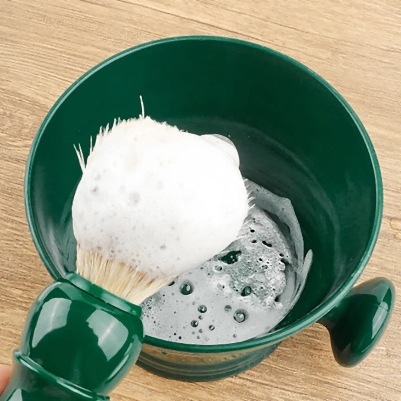 Plastic Shaving Brush Bowl For Men's Beard Care Soap Foam Mug Bowl With Handle Facial Cleaning Tools