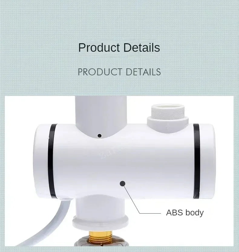 3000W Electric Kitchen Water Heater Tap Instant Hot Water Faucet Heater Cold Heating Faucet Tankless Instantaneous Water Heater