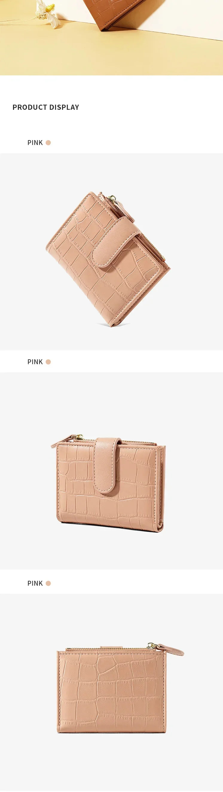 New PU Leather Design Mini Standard Purses for Women Fashion Stone Pattern Small Wallets Coin Pures Ladies Popular Card Holder