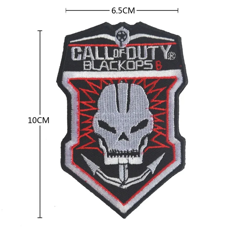 Call of Duty Ghost Mask Armband  16 COD16 19 Shadow Team Morale Emblem Tactical Accessories Embroidered Patches Backpack Sticker