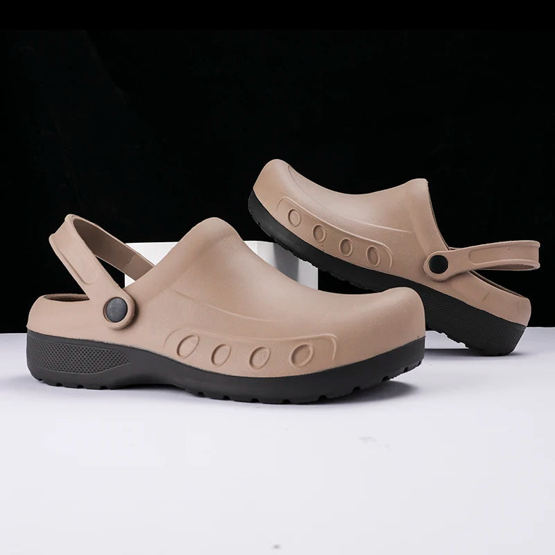 Men Chef Clogs Men Kitchen Shoes EVA Injection Shoes Anti-slip Outsole Comfortable Garden Clogs Waterproof Sandal Big Size 39-49