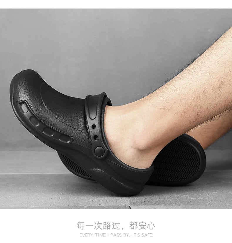 Jumpmore Safety Shoes Non-slip Oil-resistant Men Shoes Wet Places Hospital Working Shoes Kitchen Bathrooms Shoes Size 38-48