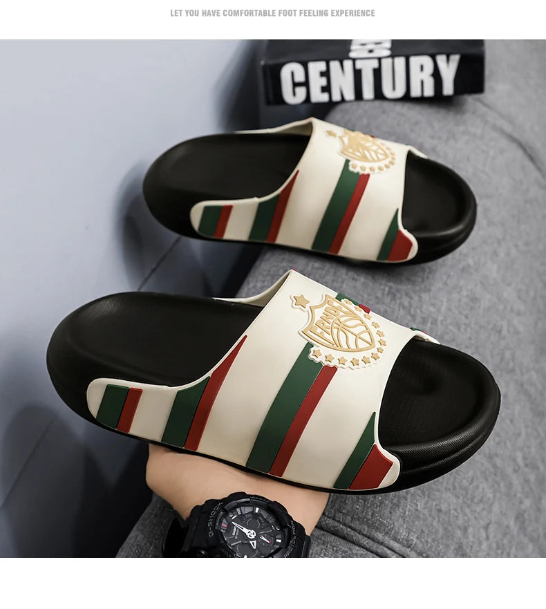 Fashion Designer Slippers For Men Women Summer Casual Men's Slides Outdoor Beach Slippers Lightweight Women's Platform Sandals
