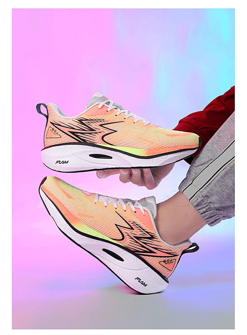 Running Sneakers Men Lightweight Breathable Wear-Resistant Carbon Plate Shoes Comfort Marathon Athletic Sports Shoes for Man