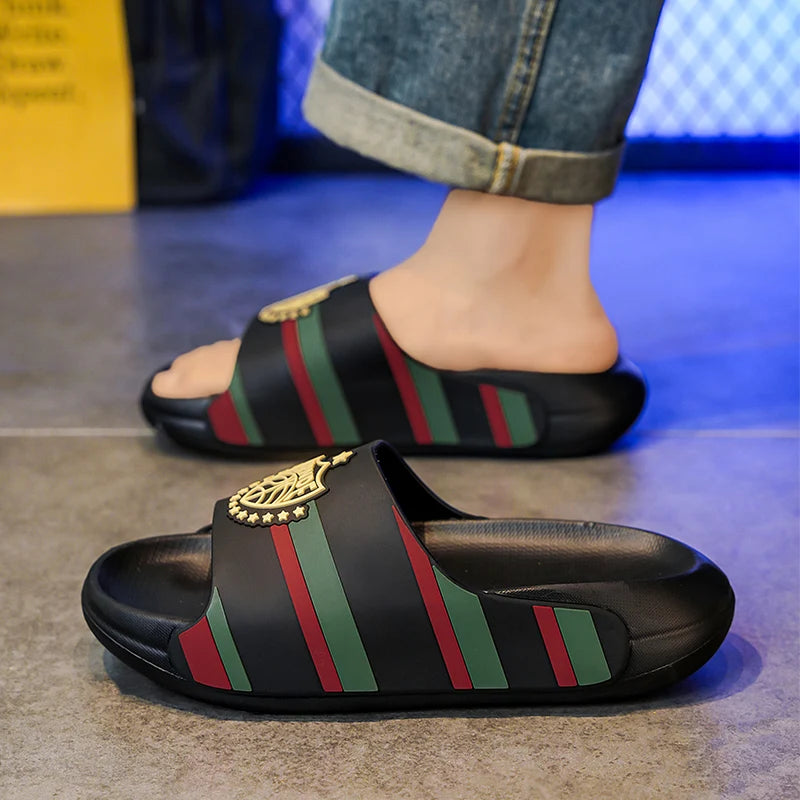 Fashion Designer Slippers For Men Women Summer Casual Men's Slides Outdoor Beach Slippers Lightweight Women's Platform Sandals