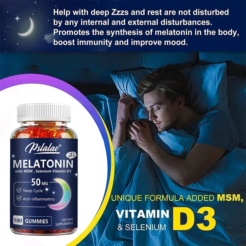Melatonin Gummies - Helps You Fall Asleep Faster, Improve Sleep Quality, Quick Dissolution, Regulate Biological Clock