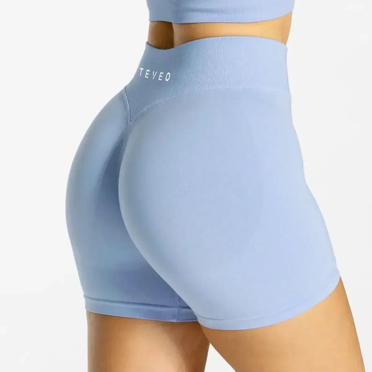 TEVEO Yoga Shorts Impact Gym Shorts Ladies Fitness Exercise Shorts High Belt Yoga Shorts Workout Scratch Ass Seamless Leggings