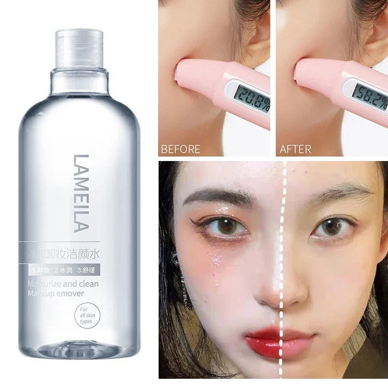 Hydrating Makeup Remover Cleanser Eye Lip Face 3in1 Cleansing Water Deep Cleansing Mild Refreshing Non-irritating Makeup Remover