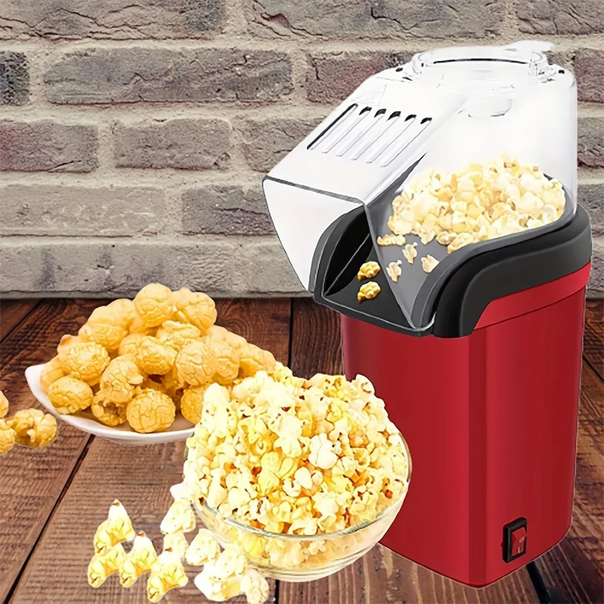 220V Compact Automatic Oil-free Home Popcorn Machine Small Kitchen Popcorn Maker Quick Healthy Snacking Easy Operation