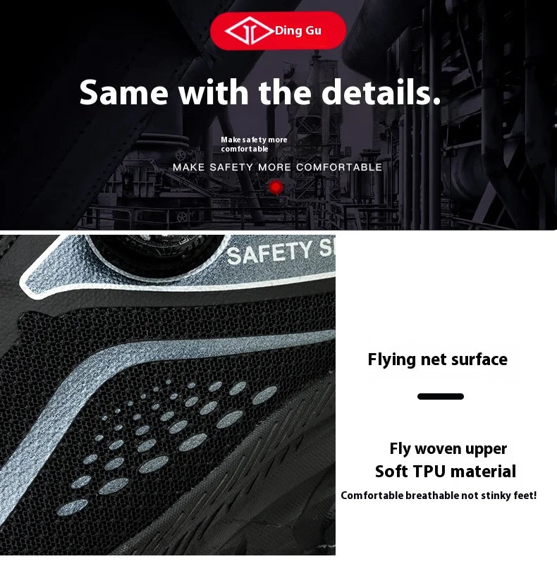 Rotating Button Men Shoes Security Sneakers Steel Toe Shoes Puncture-Proof work Shoes Anti-smash Sport Safety Shoes Protective