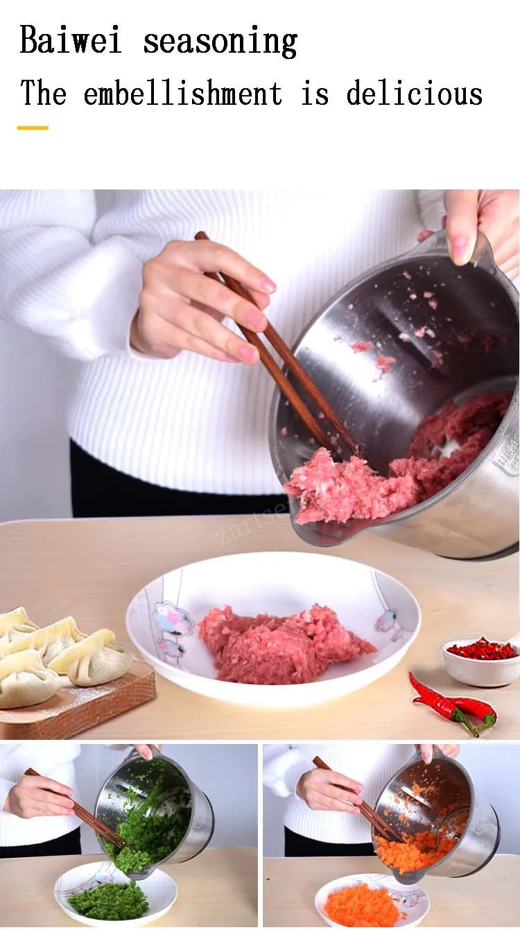 2 Speeds 30000W Stainless Steel 2L/3L Capacity Electric Chopper Meat Grinder Mincer Food Processor Slicer