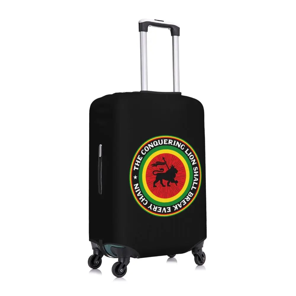 Custom Cute Jamaica Rasta Judah Lion Rastafari Flag Luggage Cover Protector Dust Proof Travel Suitcase Covers