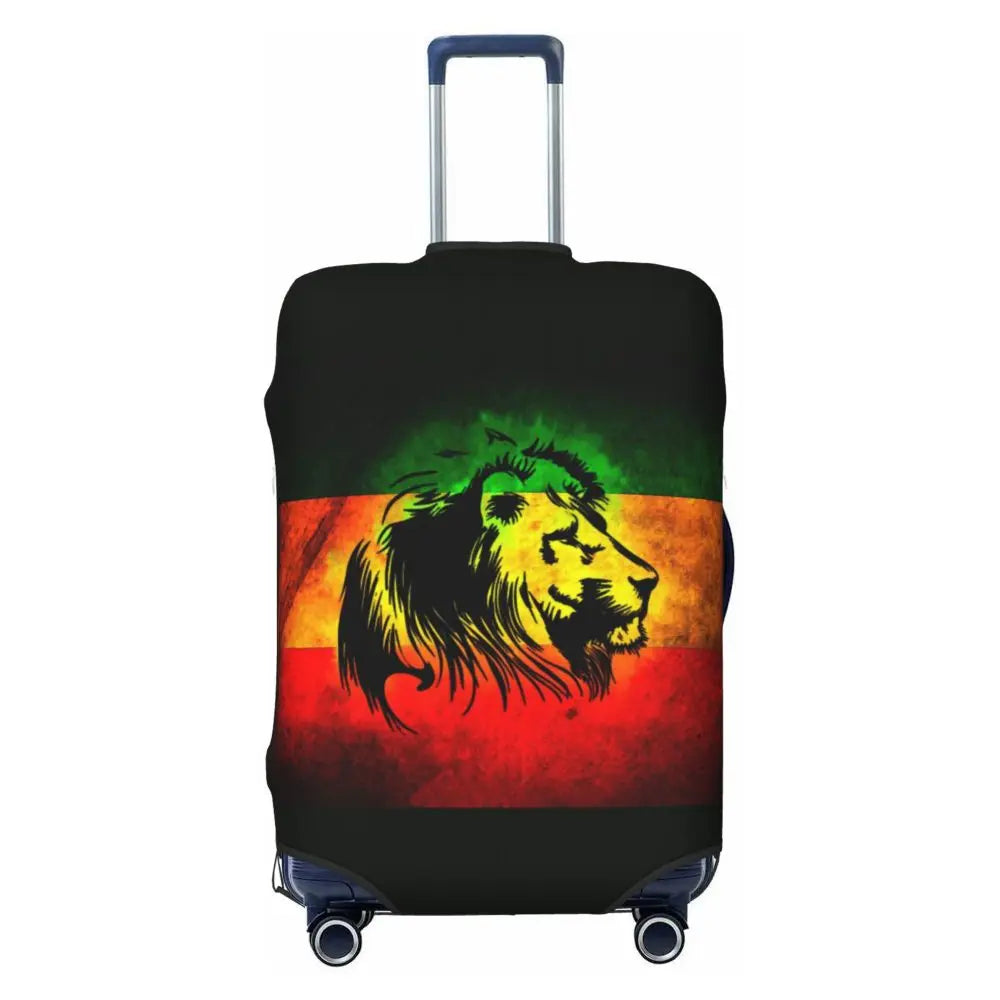 Custom Cute Jamaica Rasta Judah Lion Rastafari Flag Luggage Cover Protector Dust Proof Travel Suitcase Covers