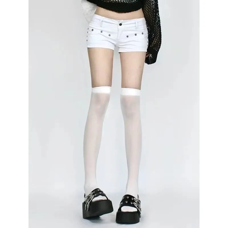 Hot Girl Low Waist Denim Super Short Shorts Women Summer New American Deep Blue High Street Bodycon A- Line Hot Pants