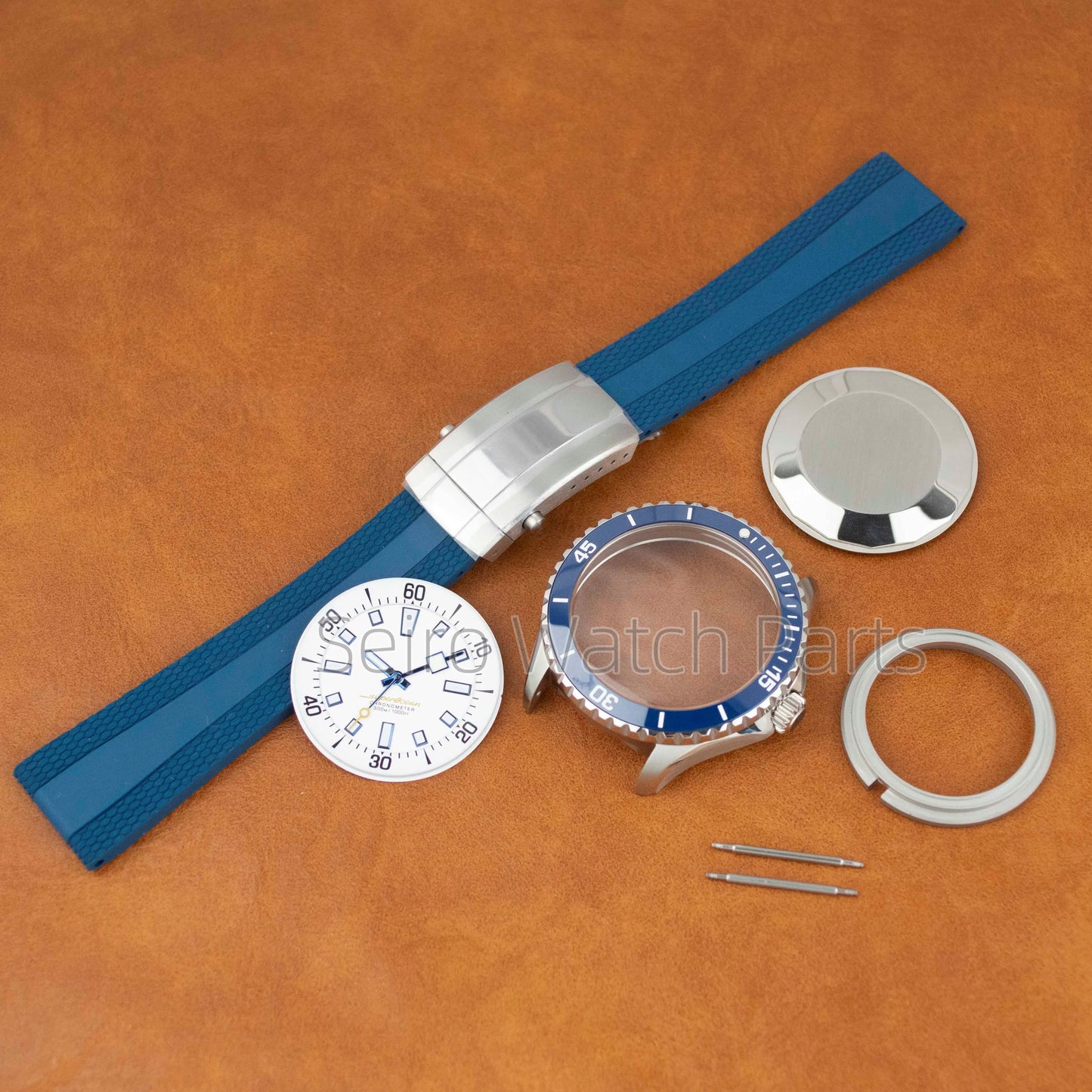 for SUPEROCEAN NH35 Case Rubber Strap Dial Hands 200m Dive Watch Men Stainless Steel Sapphire Crystal fit for NH35 NH36 Movement