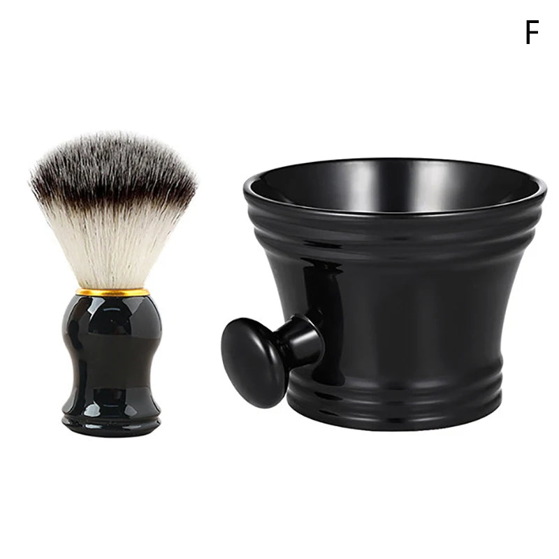 Plastic Shaving Brush Bowl For Men's Beard Care Soap Foam Mug Bowl With Handle Facial Cleaning Tools