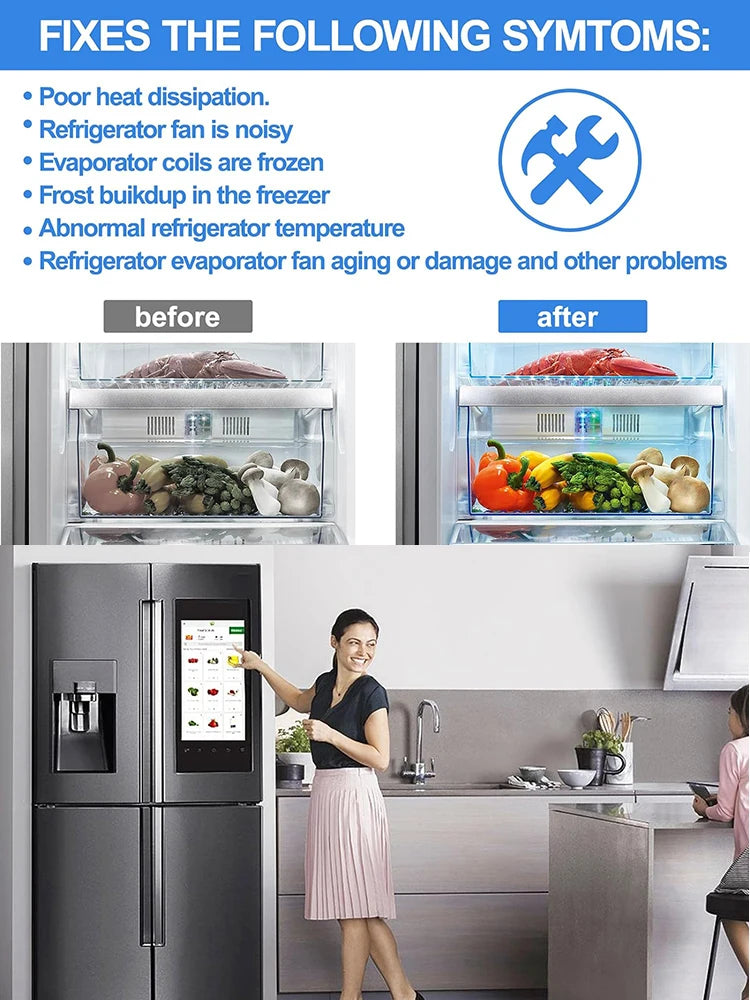 D4612AAA22 Refrigerator Fan Motor DC 13V 2.5W 1100RPM 0.178A Fridge Motor Freezer Evaporator Fan Motor