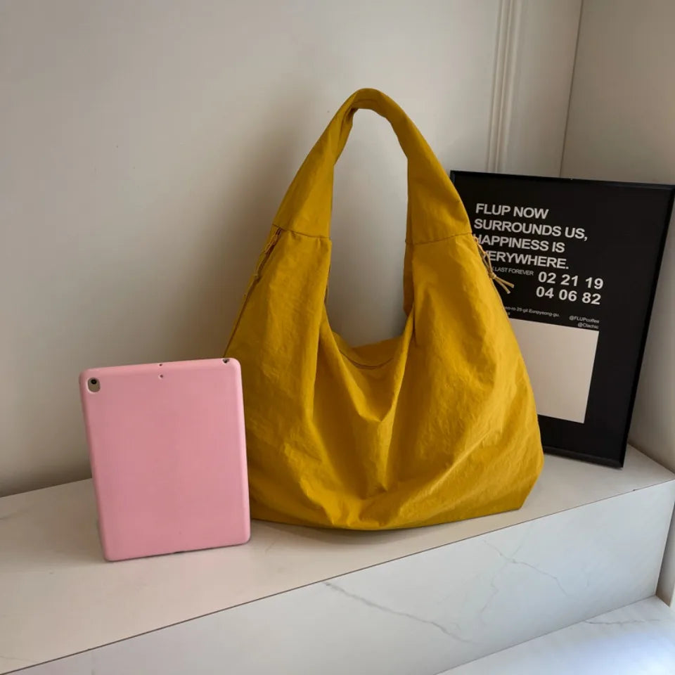 Japanese Fashion Casual Nylon Tote Bag Women 2025 New Style Trend All-match Large Capacity Underarm Bag Commuter Shoulder Bag