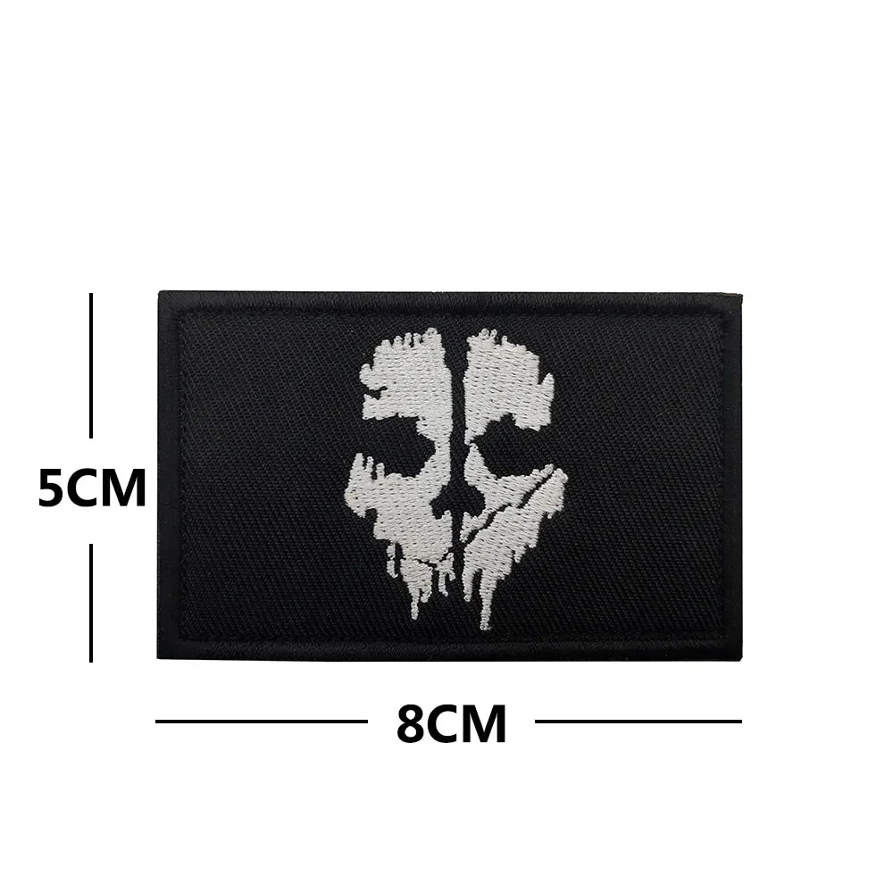 Call of Duty Ghost Mask Armband  16 COD16 19 Shadow Team Morale Emblem Tactical Accessories Embroidered Patches Backpack Sticker