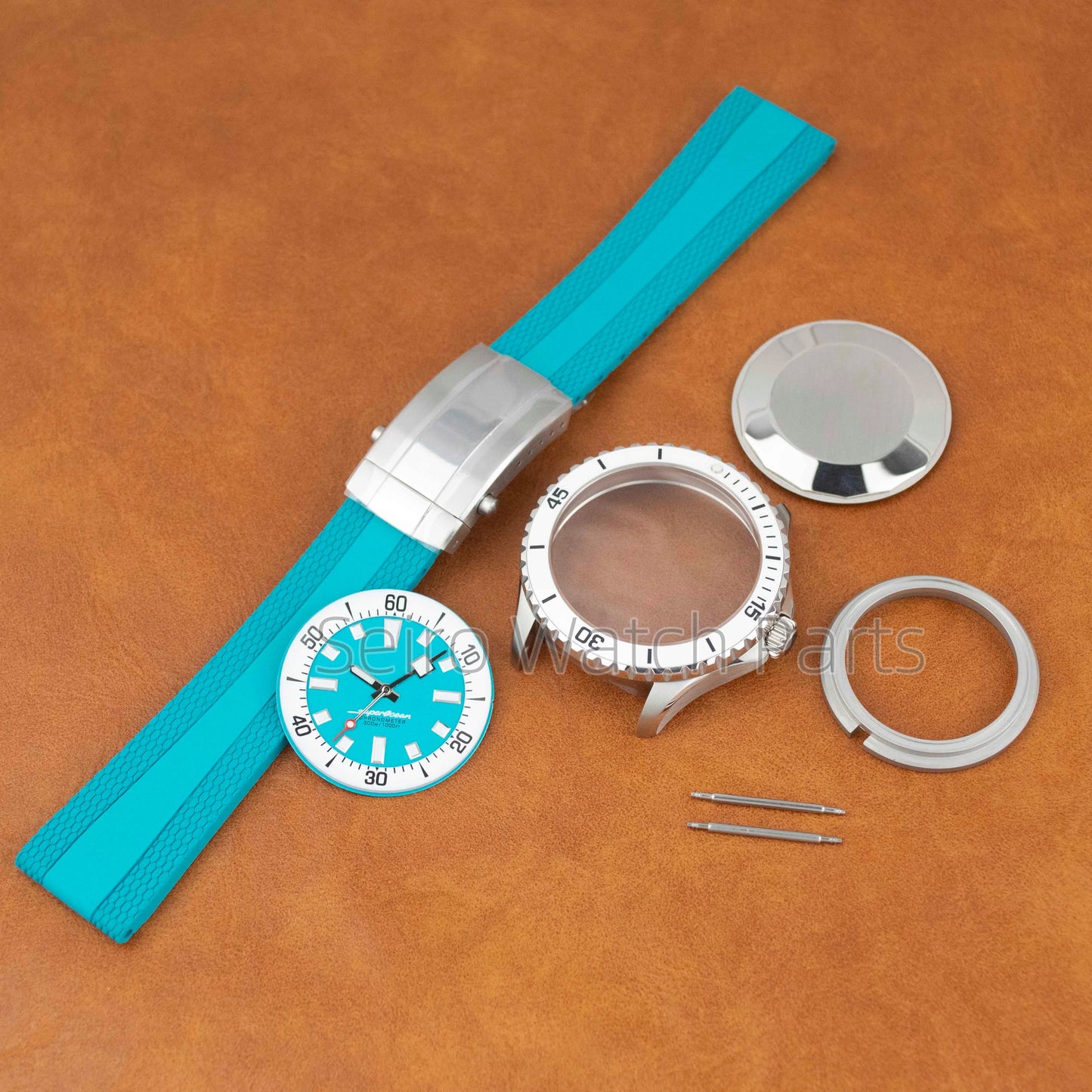 for SUPEROCEAN NH35 Case Rubber Strap Dial Hands 200m Dive Watch Men Stainless Steel Sapphire Crystal fit for NH35 NH36 Movement