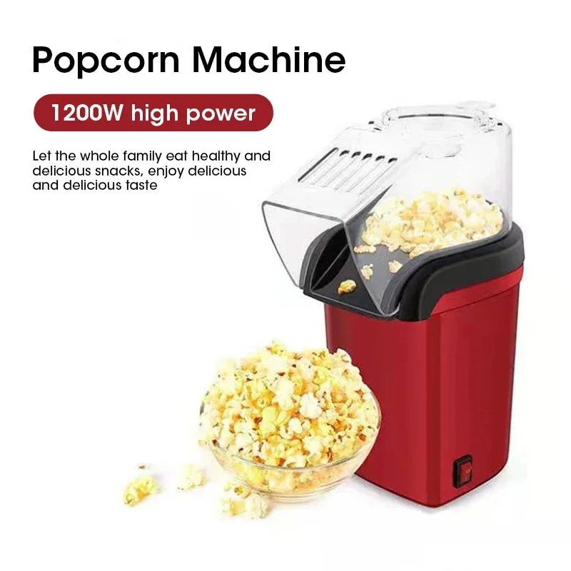 220V Compact Automatic Oil-free Home Popcorn Machine Small Kitchen Popcorn Maker Quick Healthy Snacking Easy Operation
