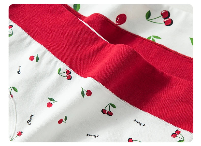 4Pcs/Set High Waist Cotton Panties Women Body Shaper Underwear Seamless Cute Girls Briefs Lucky Red Female Lingerie M-2XL