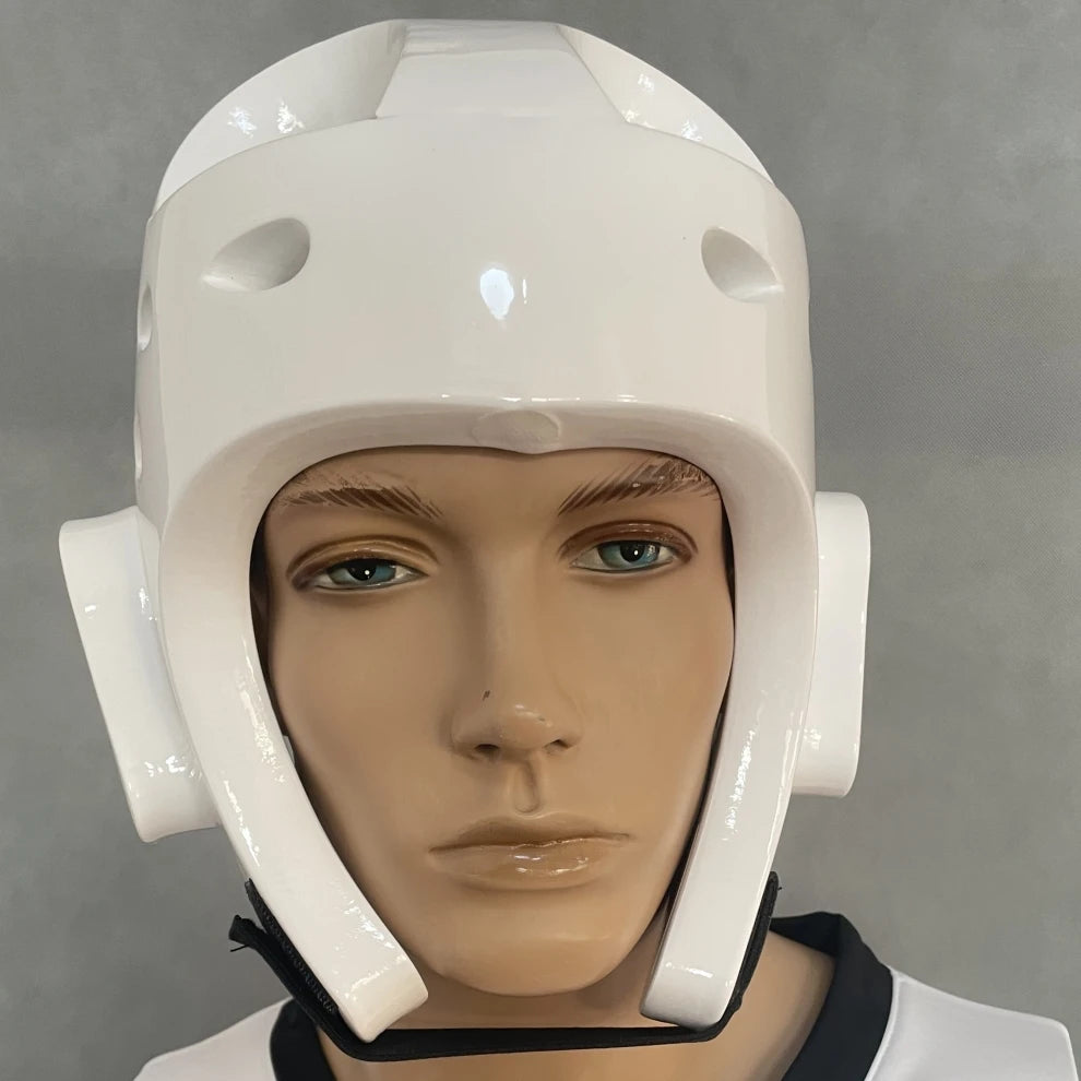 White Taekwondo Helmet Red Black BLue Headgear Face Mask Karate Kick Boxing Head Guard for Kids Adult Logo Customized Quality