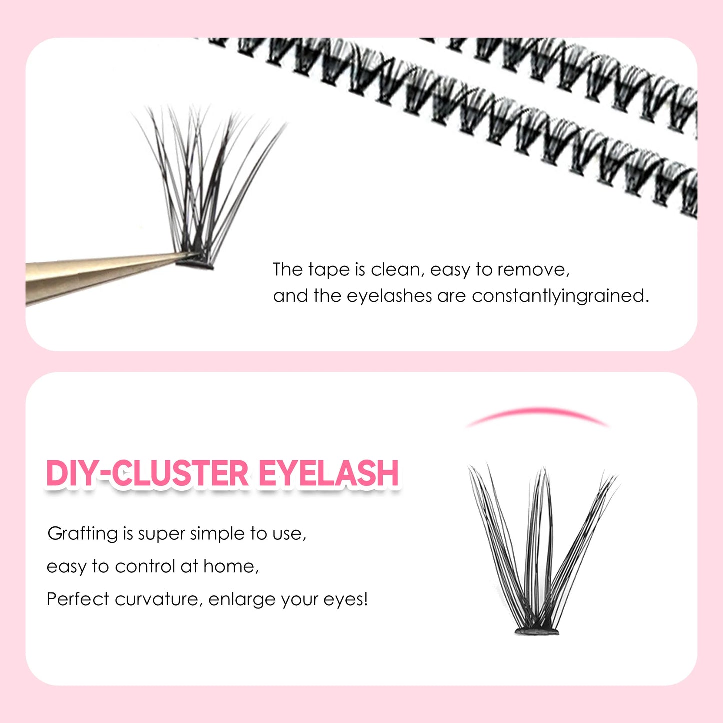 Eyelashes 240PCS Clusters Lash Bond and Seal Makeup Tools DIY Lashes Extension Kit for Lashes Tweezers Waterproof  Eyelashes Set
