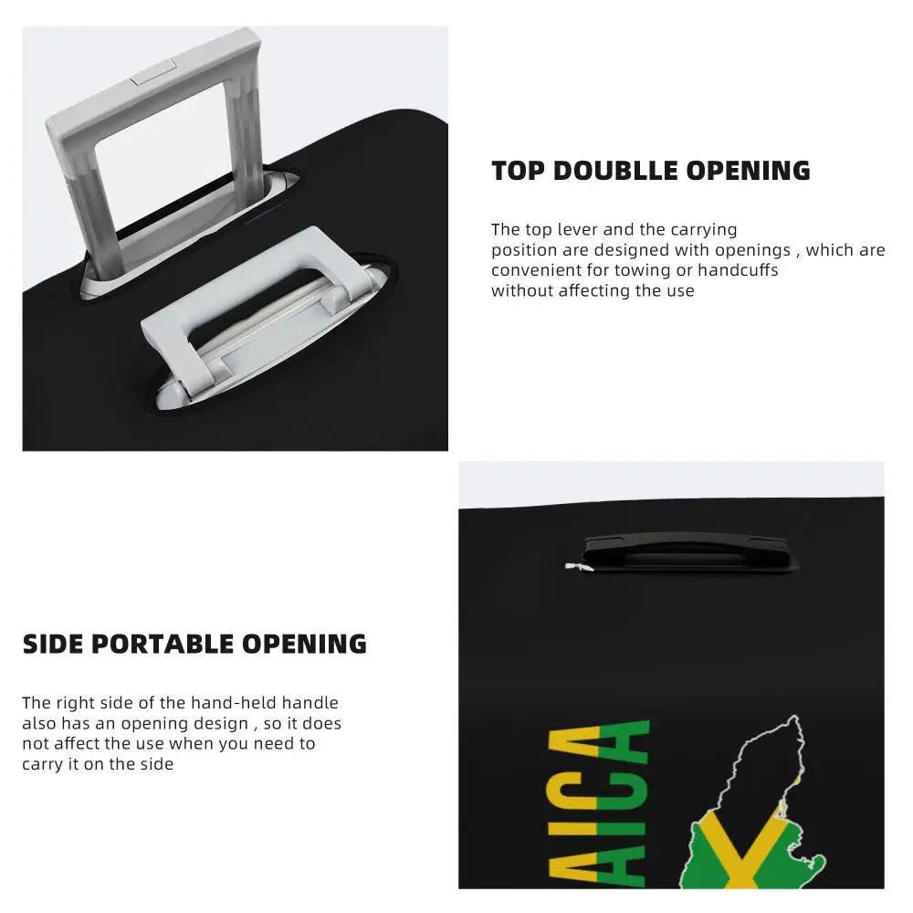 Custom Cute Jamaica Rasta Judah Lion Rastafari Flag Luggage Cover Protector Dust Proof Travel Suitcase Covers