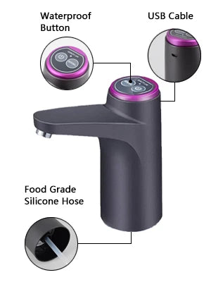 Portable 5-Gallon Water Dispenser with USB Charging Automatic Electric Pump for Home Office Outdoor Use