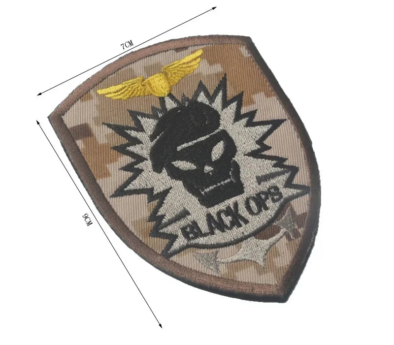Call of Duty Ghost Mask Armband  16 COD16 19 Shadow Team Morale Emblem Tactical Accessories Embroidered Patches Backpack Sticker
