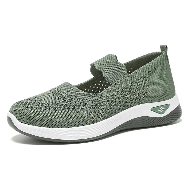 Women Lightweight Breathable Mesh Sneakers Spring Summer Slip On Casual Sports Shoes Woman Plus Size Comfort Non Slip Flat Shoes