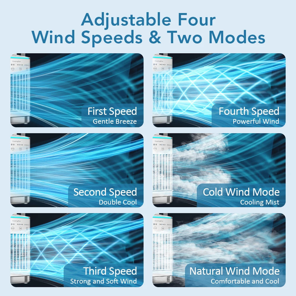 Water cooling fan humidification spray fan small air conditioning office fan home desktop water replenishment humidifier