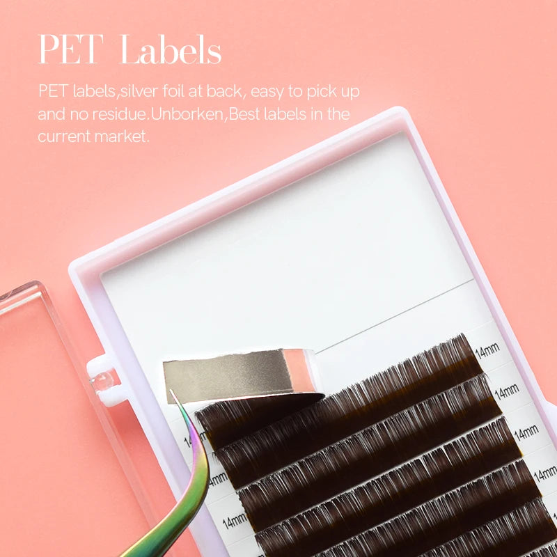 H&L SINCE 1990 12 Rows Dark Brown Individual False Eyelashes Fake Lashes Eyelashes Extensions Supplies Makeup Tools