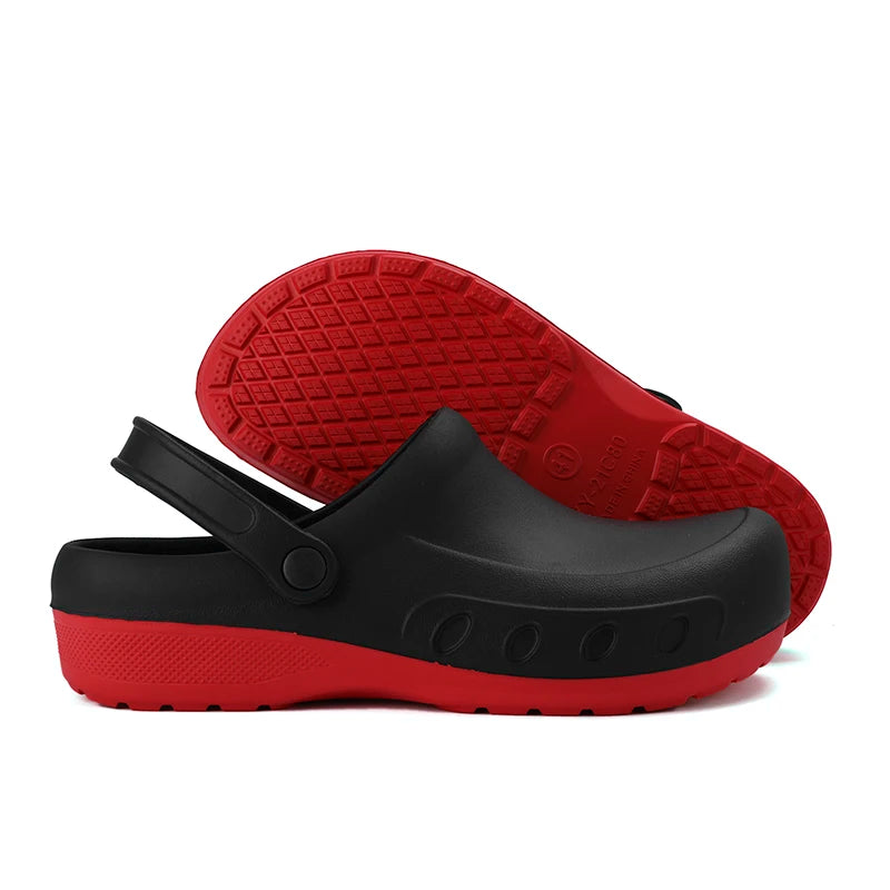 Men Chef Clogs Men Kitchen Shoes EVA Injection Shoes Anti-slip Outsole Comfortable Garden Clogs Waterproof Sandal Big Size 39-49