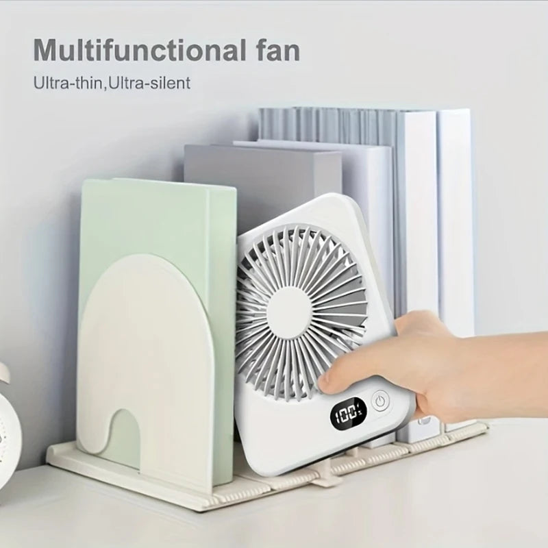 Portable Mini Desk Fan 2025 New USB Charging Rapid Cooling With Digital Display Desktop Air Circulator 5-Speed 180° Adjustable