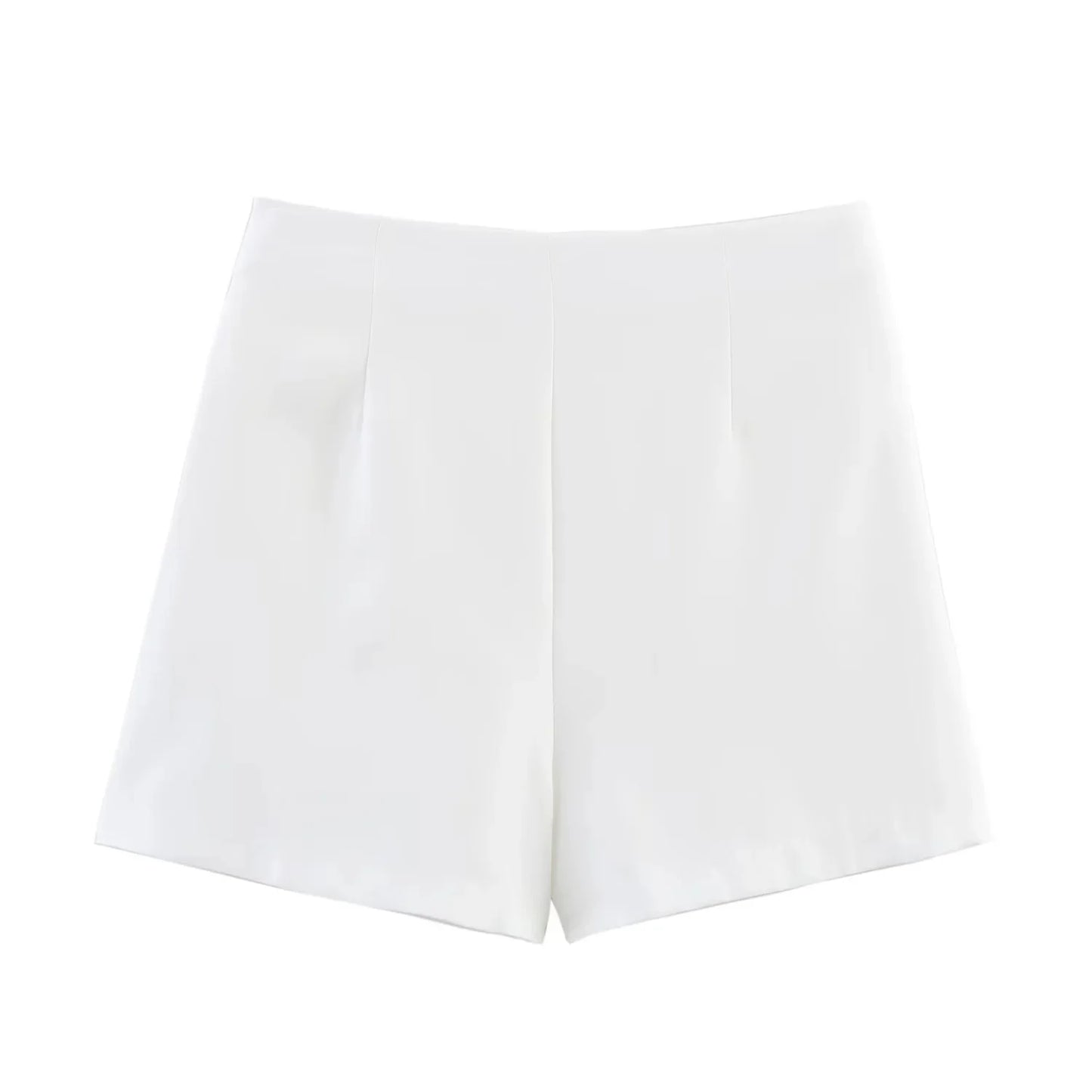 TRAFZA Casual Chic Butter Yellow Women Shorts Skirt Solid Zipper Shorts Skirt Fashion 2025 Spring Summer Elegant Holiday Shorts
