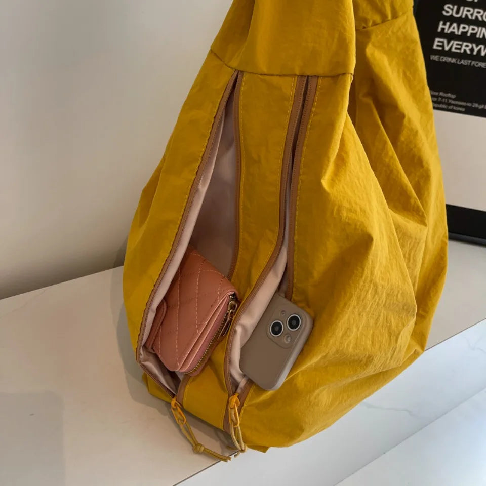 Japanese Fashion Casual Nylon Tote Bag Women 2025 New Style Trend All-match Large Capacity Underarm Bag Commuter Shoulder Bag